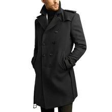 Double Breasted Belted Trench Wool Coat