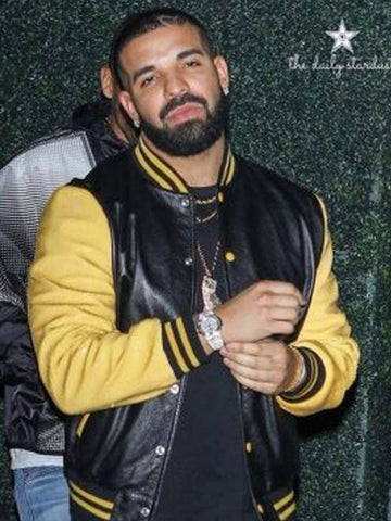 Drake Yellow Black Varsity Jacket