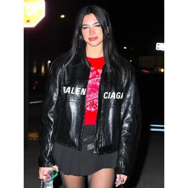 Dua Lipa Racing Leather Jacket