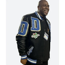 Earvin Magic Johnson Dodgers Black Varsity Jacket
