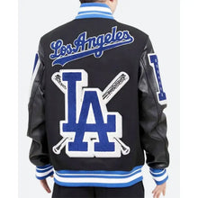 Earvin Magic Johnson Dodgers Black Varsity Jacket