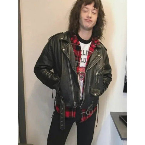 Stranger Things Joseph Quinn Biker Leather Jacket