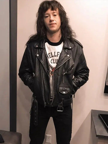 Stranger Things Joseph Quinn Biker Leather Jacket