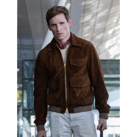 Eddie Redmayne The Day of the Jackal 2024 Brown Jacket