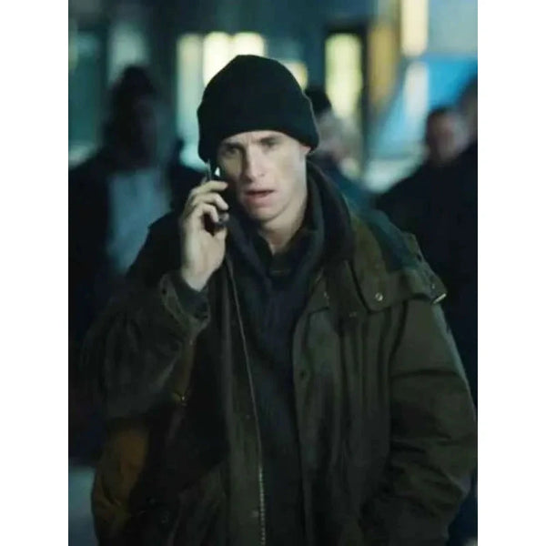 Eddie Redmayne The Day of the Jackal Green Hooded Jacket