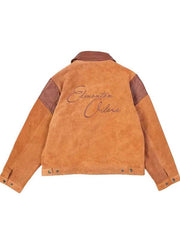 Edmonton Oilers Brown Suede Leather Jacket