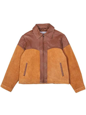 Edmonton Oilers Brown Suede Leather Jacket