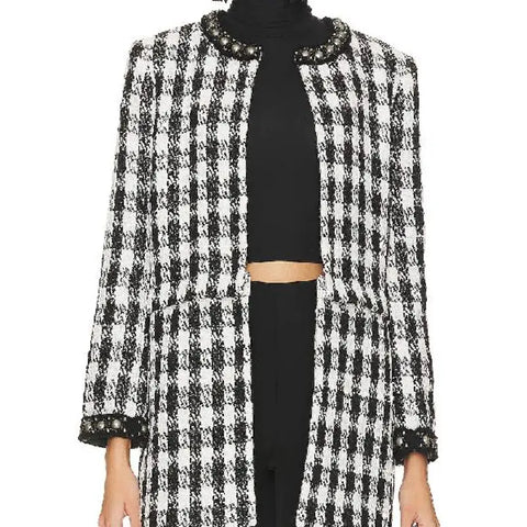The Residence 2025 Eliza Coupe Checkered Tweed Jacket