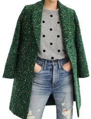 Elizabeth Asher Chicago Med S10 Green Speckled Coat