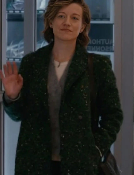 Elizabeth Asher Chicago Med S10 Green Speckled Coat