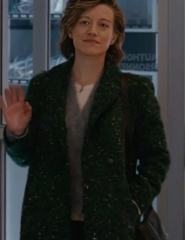 Elizabeth Asher Chicago Med S10 Green Speckled Coat