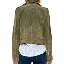 You Elizabeth Lail Biker Suede Leather Jacket