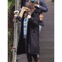 Elizabeth Olsen Shearling Hooded Coat