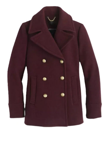 Elizabeth Webber General Hospital Maroon Peacoat