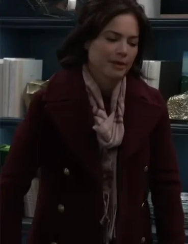 Elizabeth Webber General Hospital Maroon Peacoat