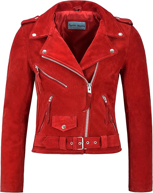 Elizabeth Banks Skincare 2024 Red Leather Jacket