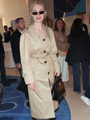 Elle Fanning Cannes  Beige Trench Coat