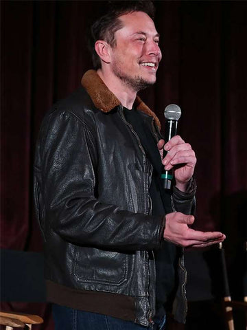 Elon Musk Brown Flight Leather Jacket