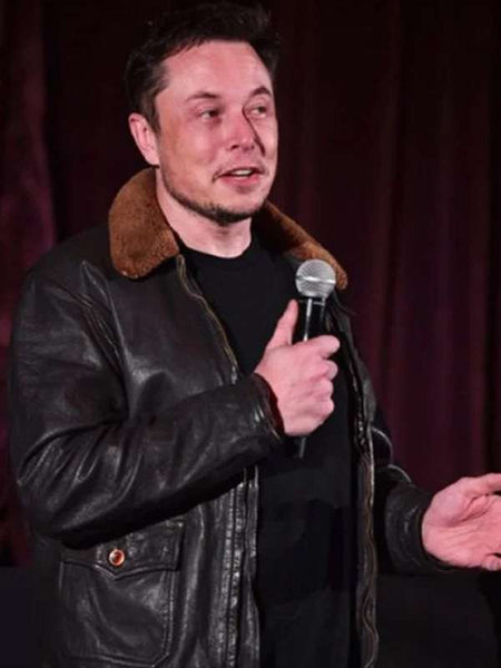 Elon Musk Brown Flight Leather Jacket