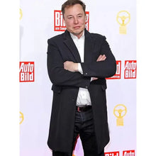 Elon Musk Trench Coat Black Wool