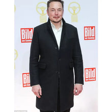 Elon Musk Trench Coat Black Wool