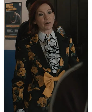 Elsbeth S03 Carrie Preston Floral Yellow Bow Blazer