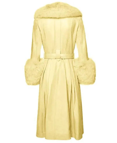 Elsbeth S03 Carrie Preston Yellow Leather Coat