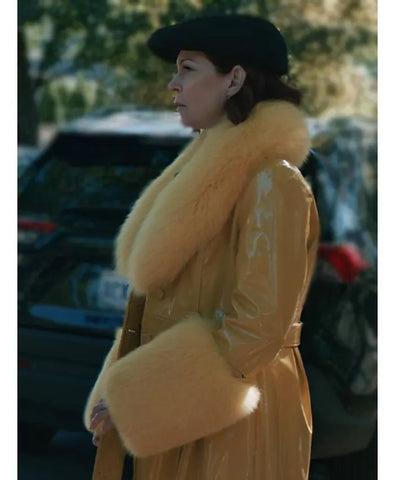 Elsbeth S03 Carrie Preston Yellow Leather Coat