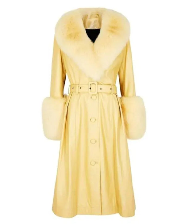 Elsbeth S03 Carrie Preston Yellow Leather Coat