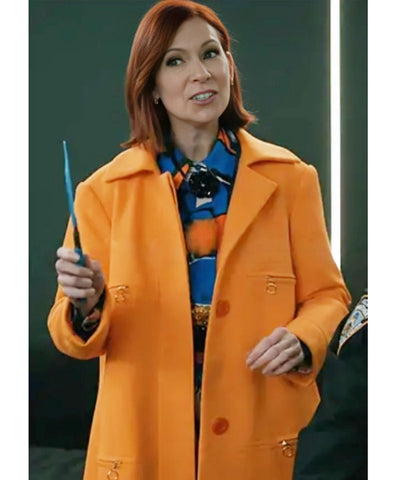 Elsbeth S03 Carrie Preston Orange Wool Coat