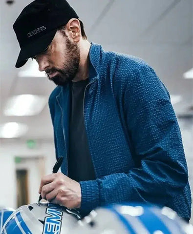 Eminem NFL Detroit Lions Blue Tweed Jacket