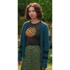 Emma Myers Minecraft Movie Green Cardigan Sweater