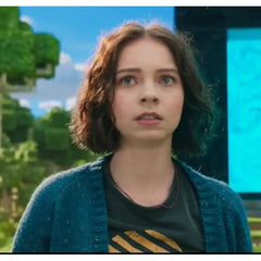 Emma Myers Minecraft Movie Green Cardigan Sweater