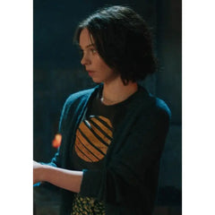 Emma Myers Minecraft Movie Green Cardigan Sweater