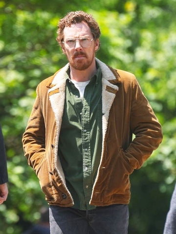 Eric S01 Benedict Cumberbatch Brown Shearling Jacket