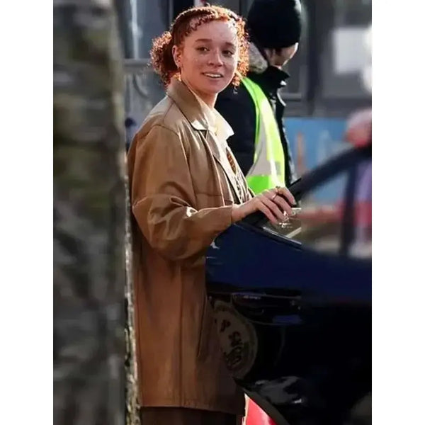 Eleanor the Great 2025 Erin Kellyman Leather Coat