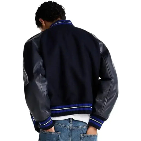 Luxury F1 Las Vegas Grand Prix Leather Racing Varsity Jacket