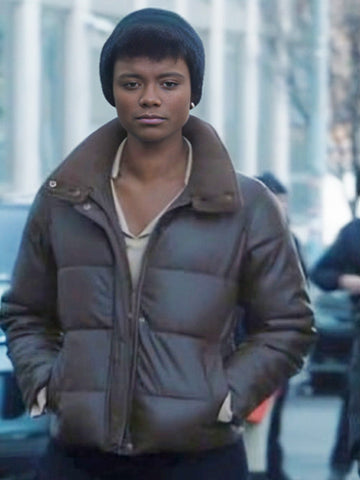 FBI S06 Tiffany Wallace Brown Puffer Jacket