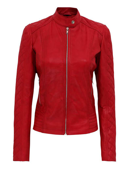 FL Trendy Red Leather Jacket