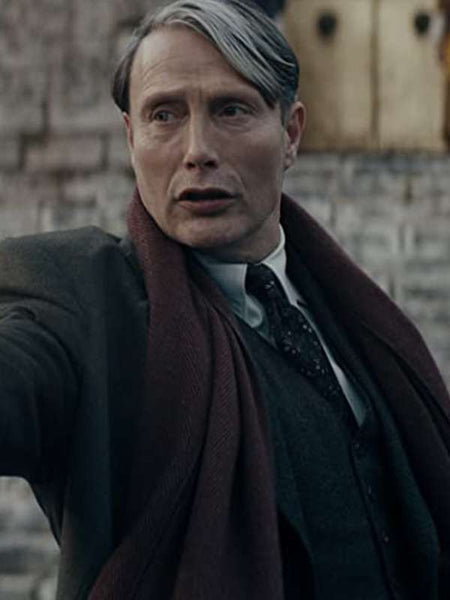 Mads Mikkelsen Fantastic Beasts: The Secrets of Dumbledore Black Wool Coat