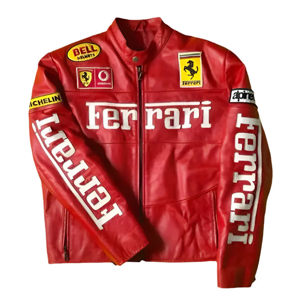 Ferrari Motorcycle Red Racing Jacket