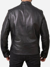 Chester Black Leather Jacket With Patches