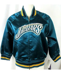 Florine Grant Jacksonville Jaguars Teal Satin Bomber Jacket