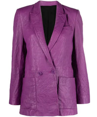 Found S02 Shanola Hampton Purple Leather Blazer
