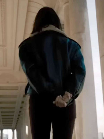Eiza González Fountain of Youth 2025 Black Leather Jacket