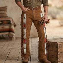 Men's Fringed Suede Leather Trousers