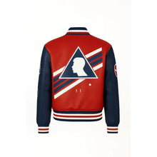 Futuristic ‘X’ Red & Black Leather Bomber Jacket
