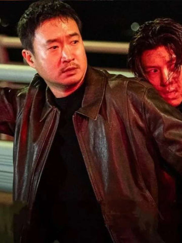 Kang Dong-woo Gangnam B-Side Brown Leather Jacket