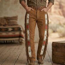 Men's Fringed Suede Leather Trousers