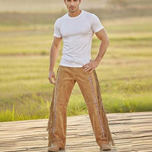 Handmade Suede Fringe Beaded Pants